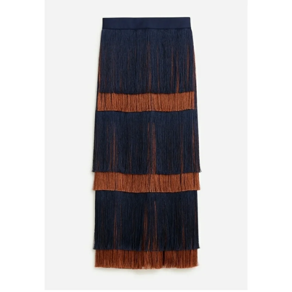 J.Crew Collection tiered fringe skirt